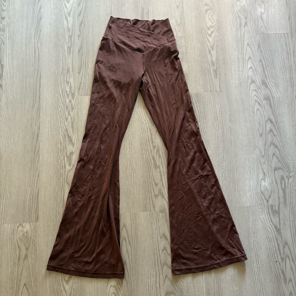 Aerie Real Me Brown cross over Flare Leggings